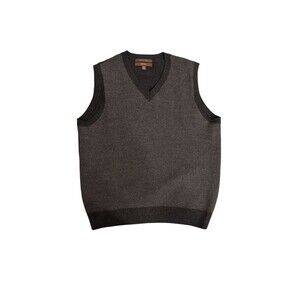Merona Merino Wool Sweater Vest Women's M gray V neck